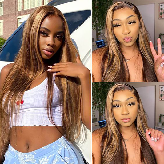 RomaNike Highlight Wig  Straight Wig 13x4 Lace Front Wig