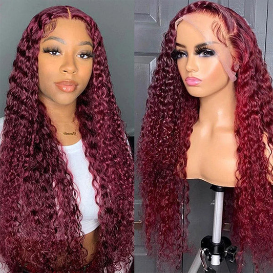 RomaNike 99J Wig Curly Wig Lace Closure Wig 13x4 Lace Front Wig