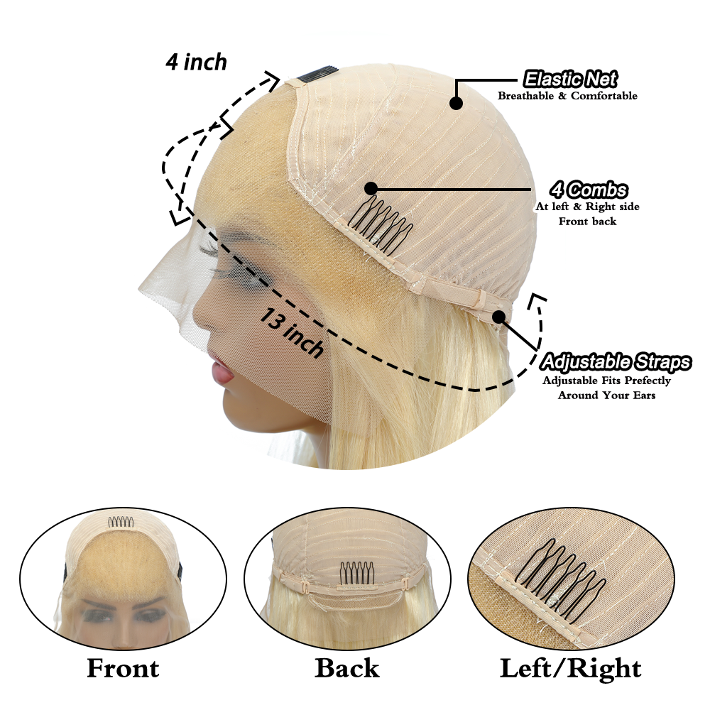 RomaNike Blonde Wig Straight Wig 13X4 Lace Front Wig
