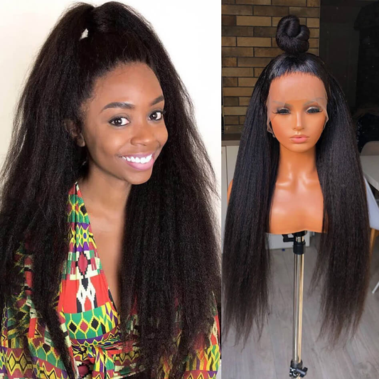 RomaNike 360 Lace Frontal Wig Kinky Straight Frontal Wig