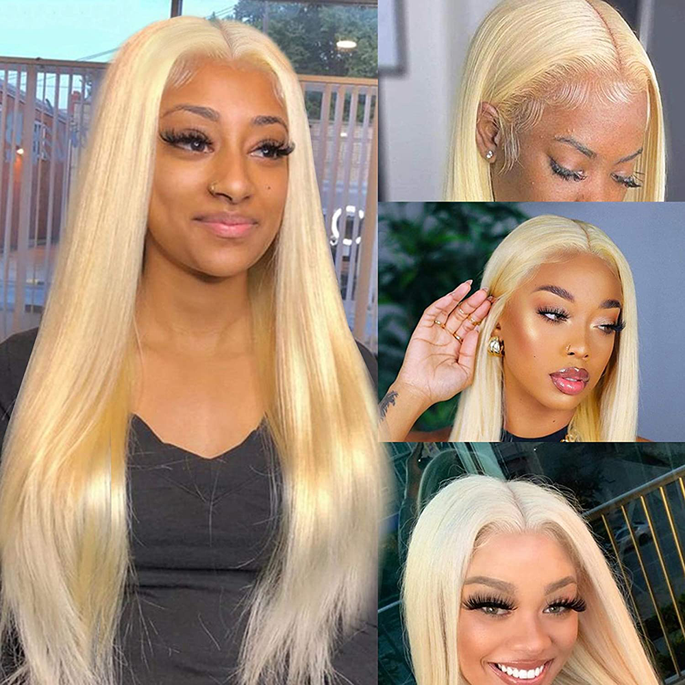 RomaNike Blonde Wig Straight Wig 13X4 Lace Front Wig