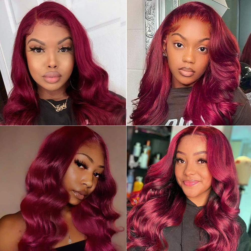 RomaNike 99J Wig Body Wave Lace Closure Wig 4x4 Lace Closure Wig