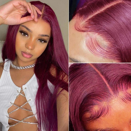 RomaNike 99J Straight Hair Wig 4x4 Lace Closure Wig
