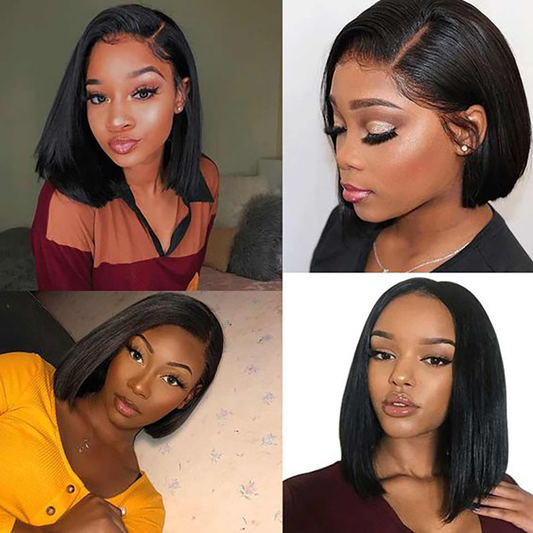 RomaNike Straight Hair Bob Wig Human Hair 4X4 Lace Closure Wig