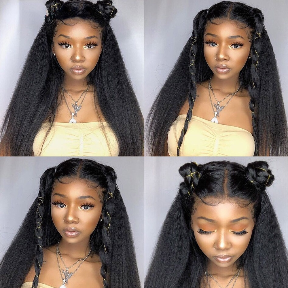 RomaNike 360 Lace Frontal Wig Kinky Straight Frontal Wig