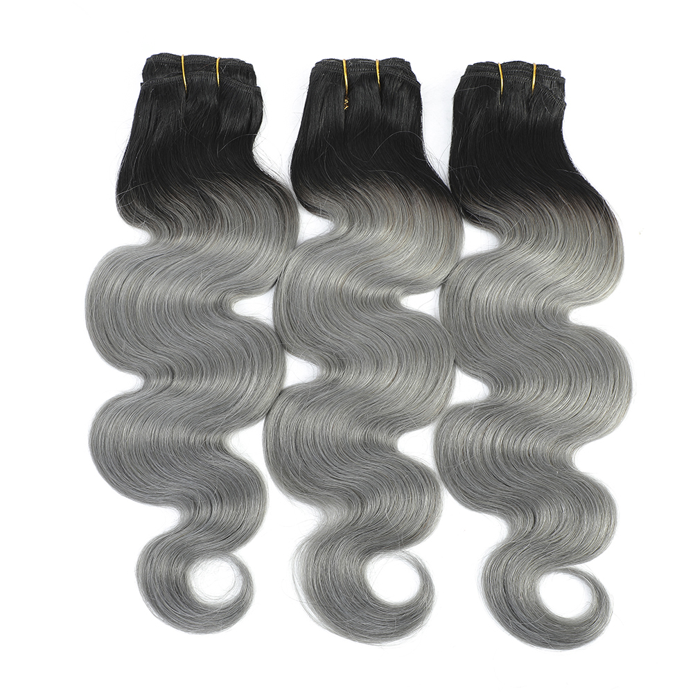 RomaNike 1B Grey  Virgin Body Wave Hair 3 Bundles