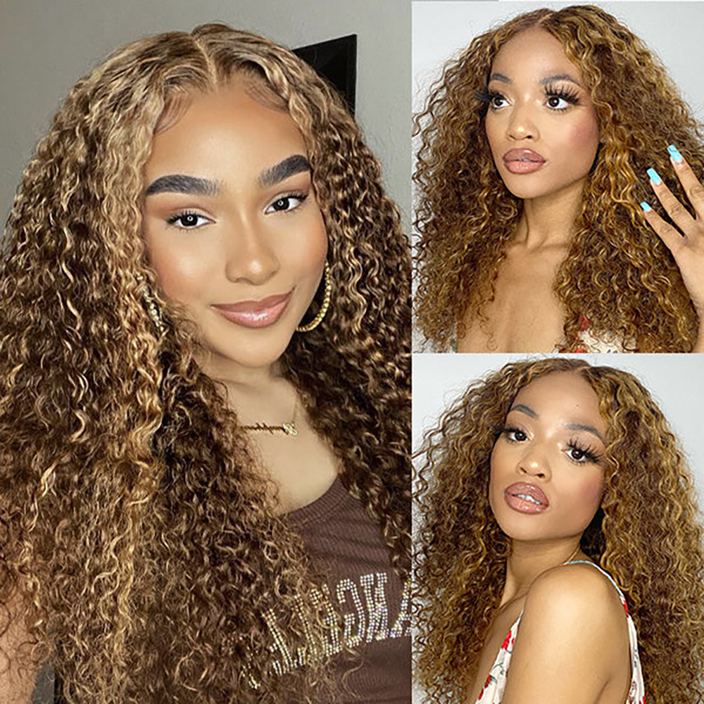 RomaNike Highlight Wig Deep Wave Wig 13x4 Lace Front Wig
