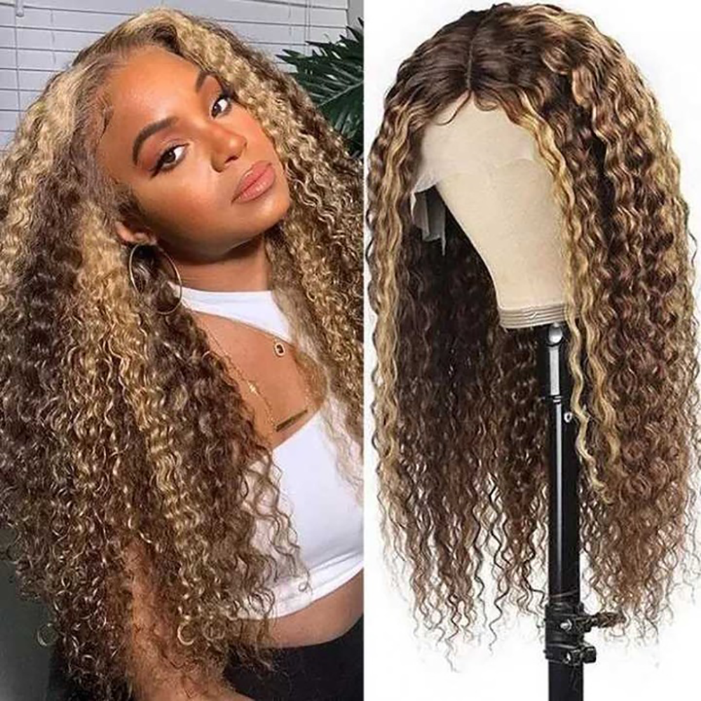 RomaNike Highlight Wig Deep Wave Wig 13x4 Lace Front Wig