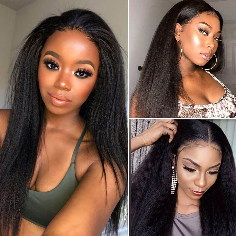 RomaNike 360 Lace Frontal Wig Kinky Straight Frontal Wig