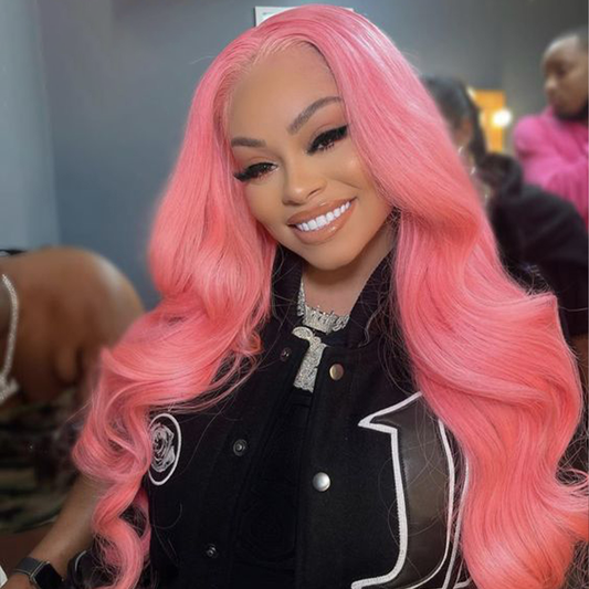 RomaNike Pink  Wig Body Wave Wig 13x4 Lace Frontal  Wigs