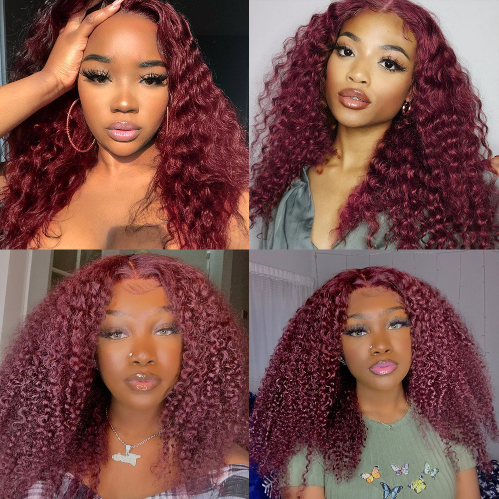 RomaNike 99J Wig Curly Wig Lace Closure Wig 13x4 Lace Front Wig