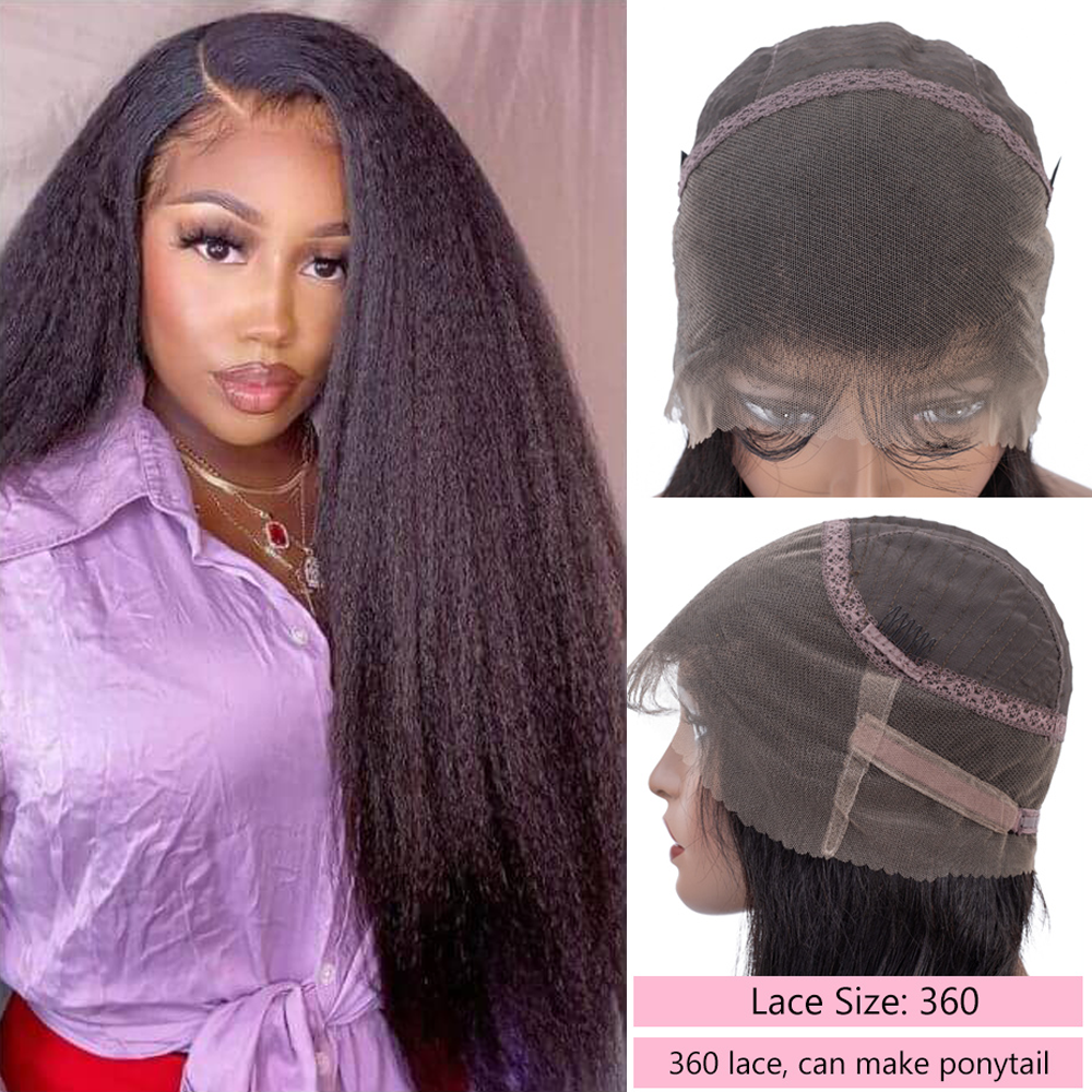 RomaNike 360 Lace Frontal Wig Kinky Straight Frontal Wig