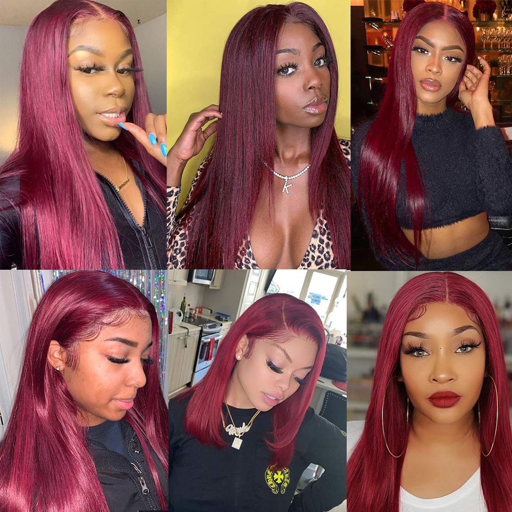 RomaNike 99J Straight Hair Wig 4x4 Lace Closure Wig