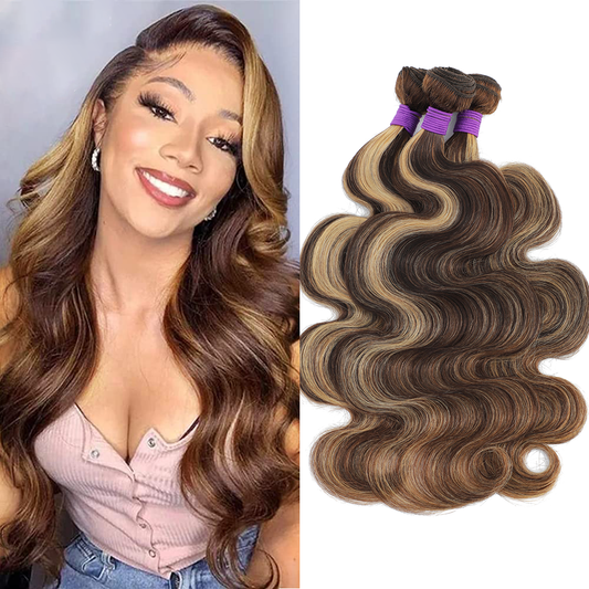 RomaNike Highlights Body Wave Hair Weave 3 Bundle
