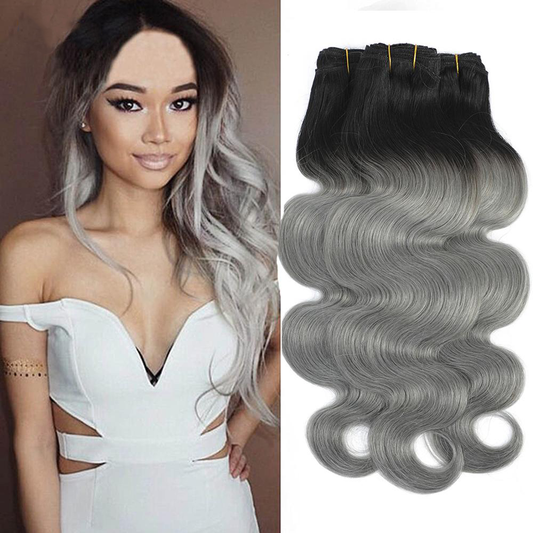 RomaNike 1B Grey  Virgin Body Wave Hair 3 Bundles