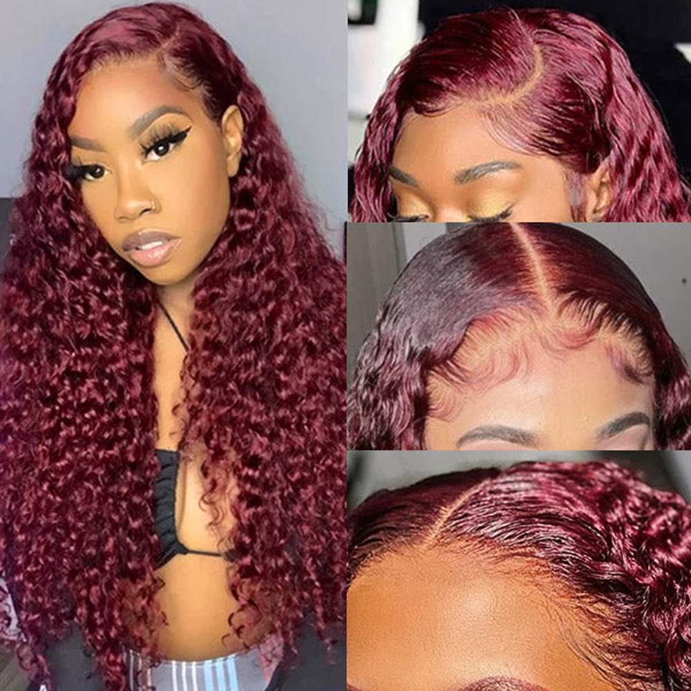 RomaNike 99J Wig Curly Wig Lace Closure Wig 13x4 Lace Front Wig