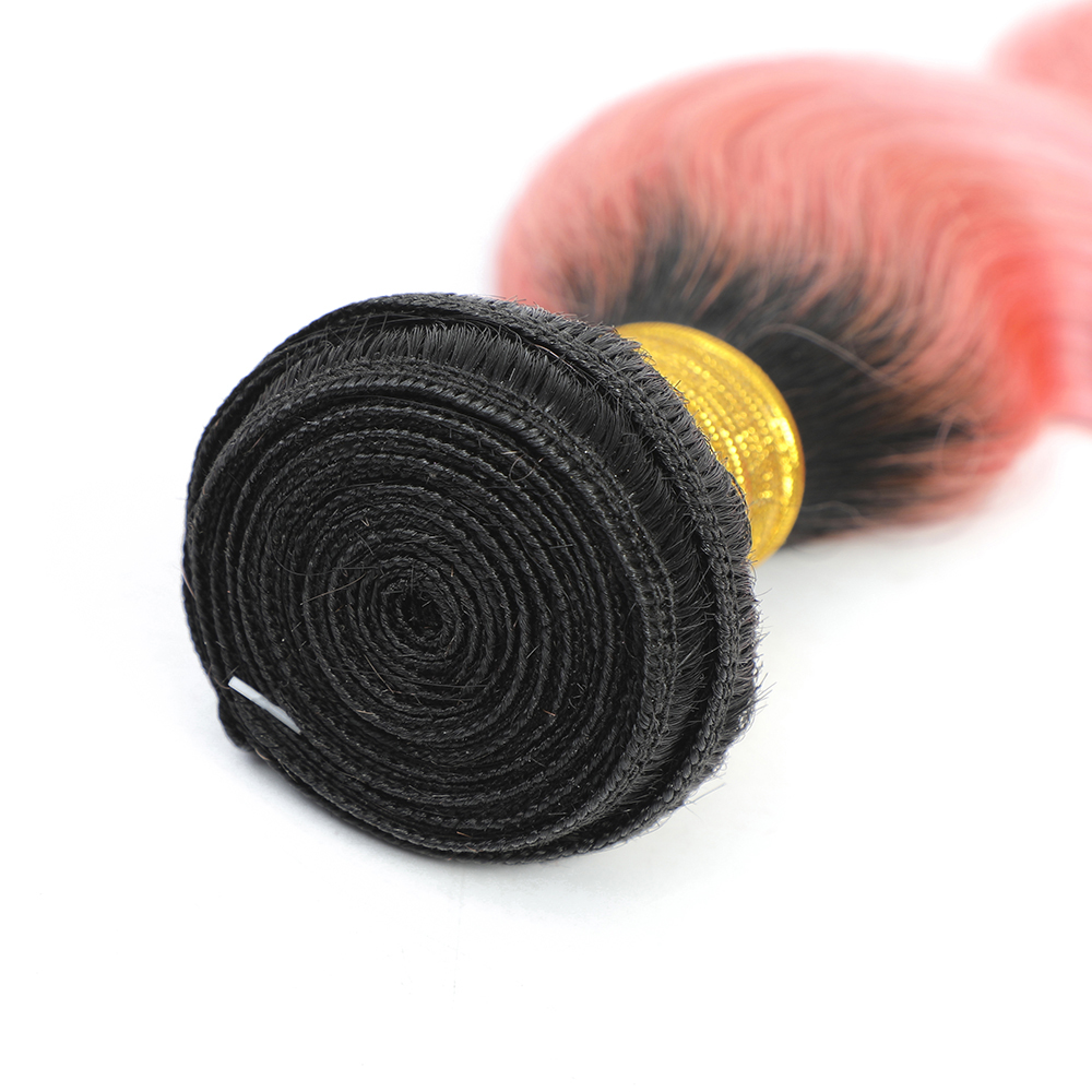 ROMANIKE 1B Pink Body Wave Hair Weave 3 Bundle